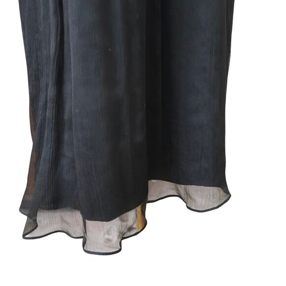 Amsale Womens Whimsigoth Romantic LBD Sheer Silk Babydoll Halter Midi Dress 10 - Picture 3 of 12